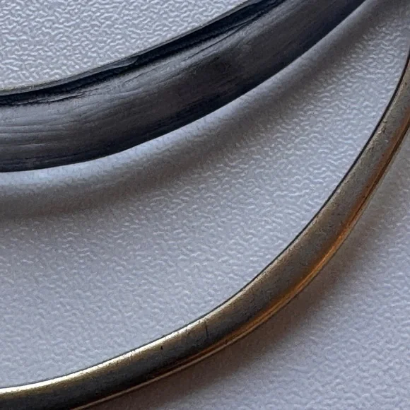 ALEXIS BITTAR GOLD LUCITE AND LIQUID METAL DOUBLE BANGLE SET - Picture 7 of 8